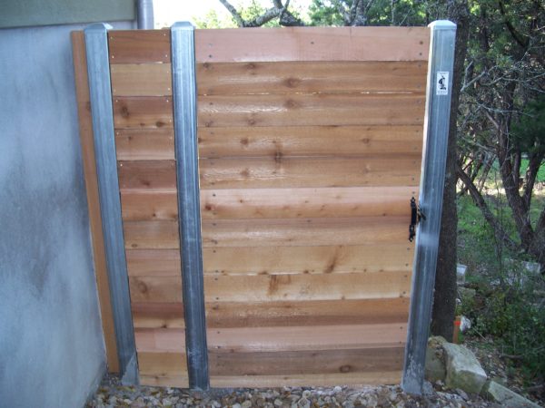 Wood Fence with Steel Accents and Swing Gate - Image 2