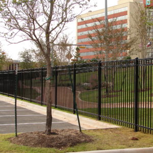 Three-Rail Wrought Iron Fence