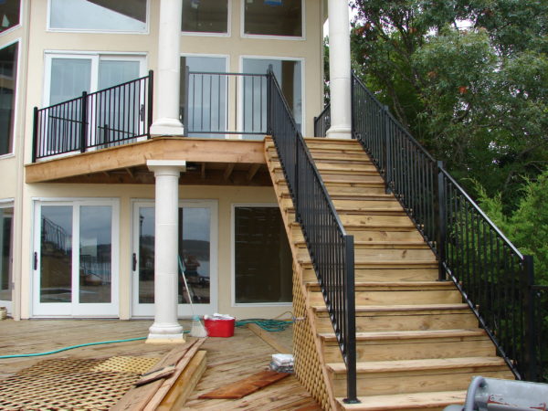 Exterior Stairs with Two-Rail Iron Guardrail - Image 2