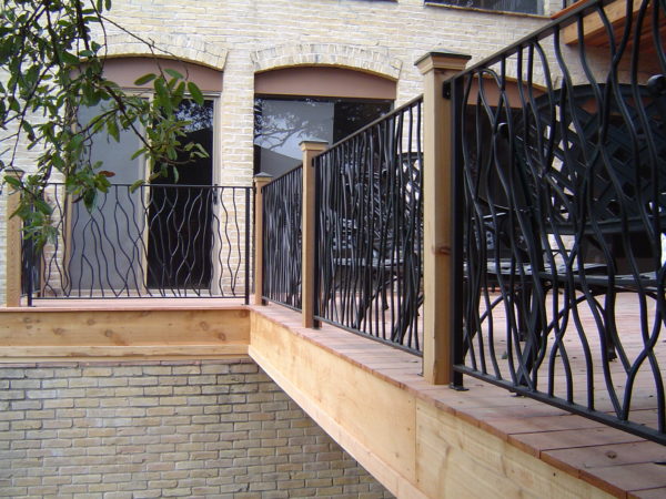 Wood Deck & Custom Iron Railing
