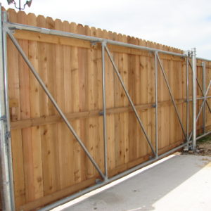 Wood Fence with Access Gate