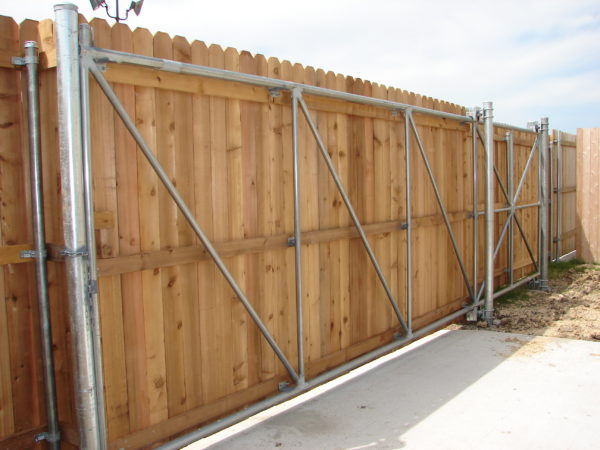 Wood Fence with Access Gate