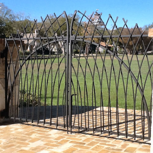 12_Custom Bent Picket Swing Gate