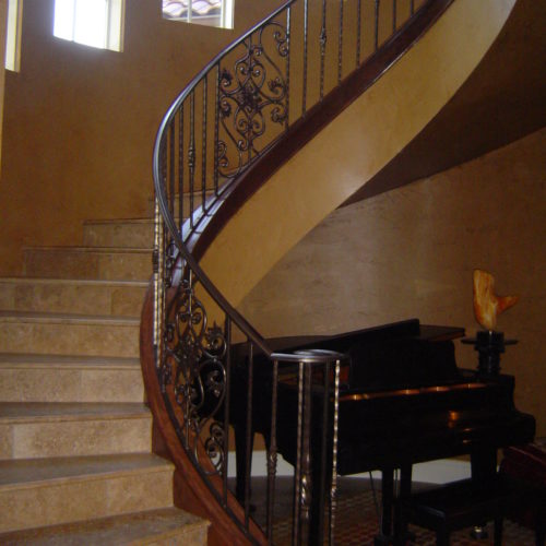 12b_Custom Scroll Embossed Picket Staircase