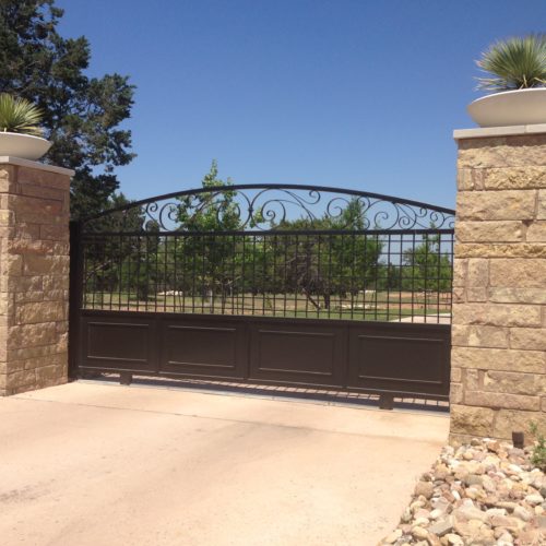 14_Custom Iron Slide Gate w Scrolls