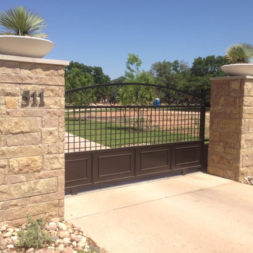 14b_Custom Iron Slide Gate w Scrolls