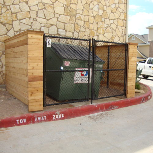 15_Black Vinyl Chain Link Dumpster Gates