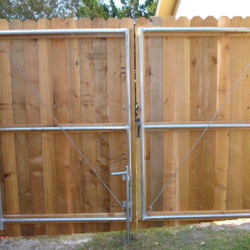 19_Wood on Steel Frame Double Drive Gate