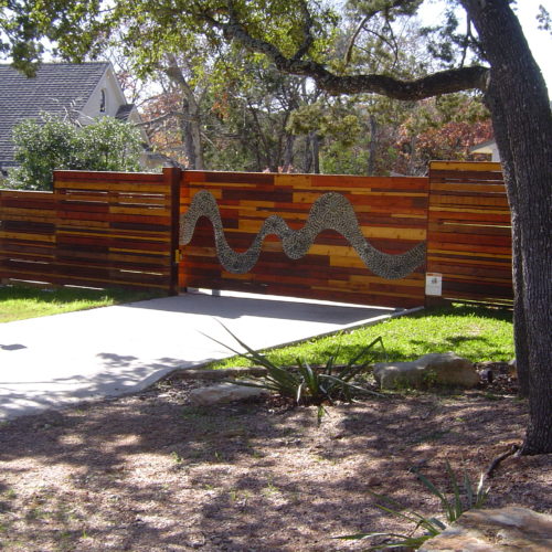 22_Custom Wood Slide Gate