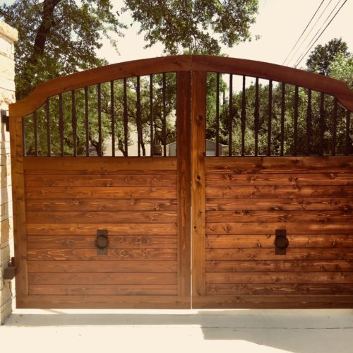 2b_Wood Iron Driveway Gate