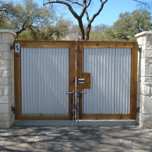 3_Wood Metal Dumpster Enclosure Gates