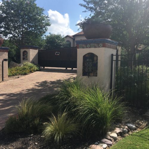 5b_Custom Wood Iron Glass Driveway Gate