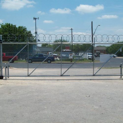 7_Chain Link Cantilever Gate w Operator