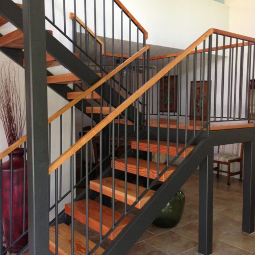 7_Contemporary Wood Iron Railing