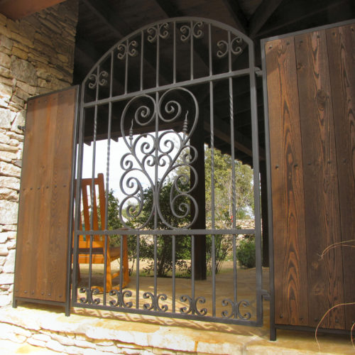 8_Porch Iron Gate with Wood Panels