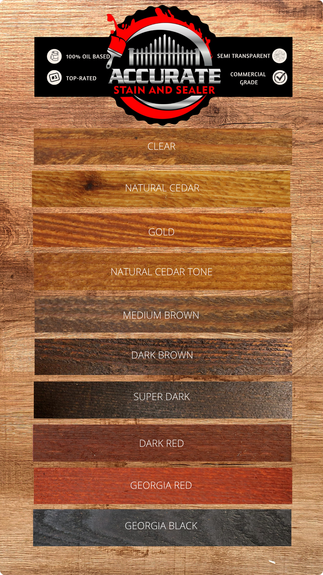 ACCURATE STAIN AND SEALER - COLOR SAMPLE